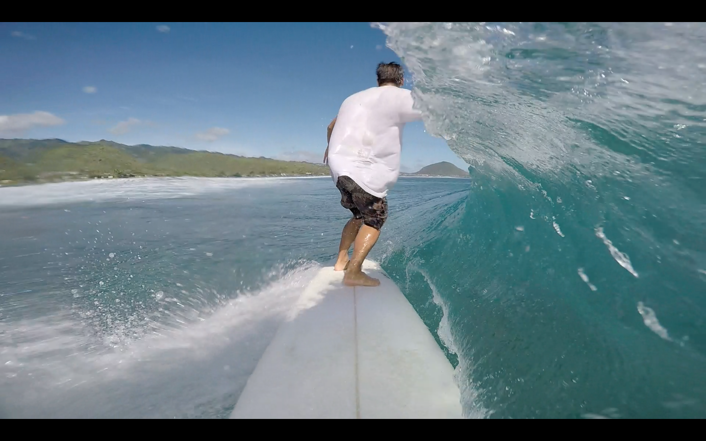 Brandon Tengan Gyotaku Artist Surfing Nose Ride Barrel